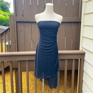 Charlotte Russe strapless asymmetrical dress with rhinestones